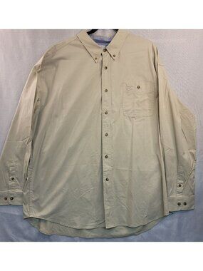 Chase Authentics Button-Up Shirt XXL Beige Cotton Racing Nascar Streetwear Layer